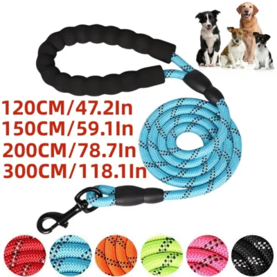 Strong Leashes for Dogs – Soft‑Handle Reinforced Dog Leash for Small, Medium & Large Breeds (120cm/150cm/200cm/300cm)