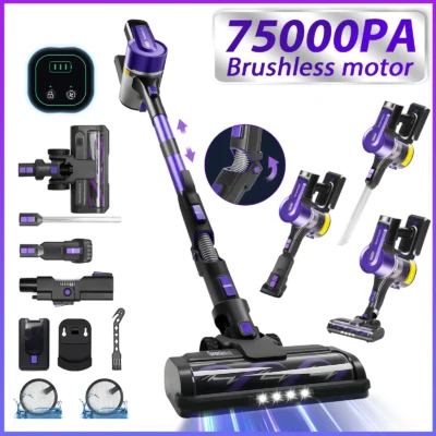 Grenintol S119 Cordless Vacuum for Dog & Pet Hair – Bendable Design with 3‑Speed Control