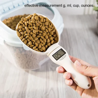 Pet Food Measuring Scoop – Digital Dog & Cat Food Measuring Cup with LED Display Scale